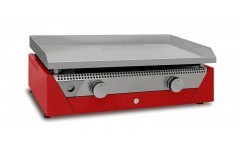 PLANCHA GAS ACERO RECTIFICADO RAINBOW ROJA