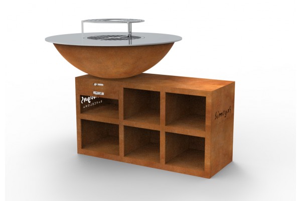 Brasero barbacoa corten -...