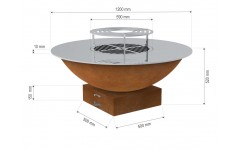 BRASERO Corten: Modèle Saturn 100cm