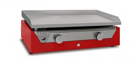 PLANCHA GAS PROFI-RAINBOW Rot Pressstahl chromiert