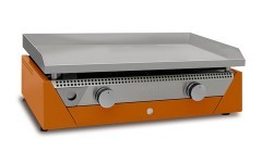 PLANCHA GAS PROFI-RAINBOW ORANGE Pressstahl chromiert