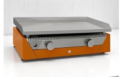 Plancha Gaz Acier chrome dur 12 mm, 4 lignes de feu - Simogas RAINBOW ORANGE