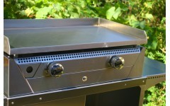 Plancha Gaz Acier Rectifié 12 mm, 4 lignes de feu - Simogas RAINBOW INOX