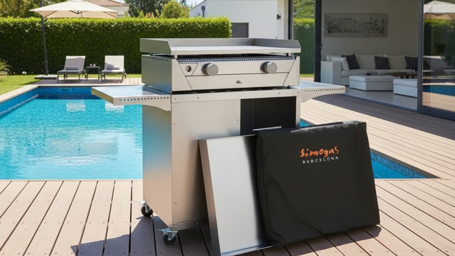 Planchas au gaz sur chariot