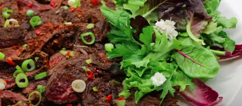 Onglet grillé à la mexicaine et haricots verts à la plancha